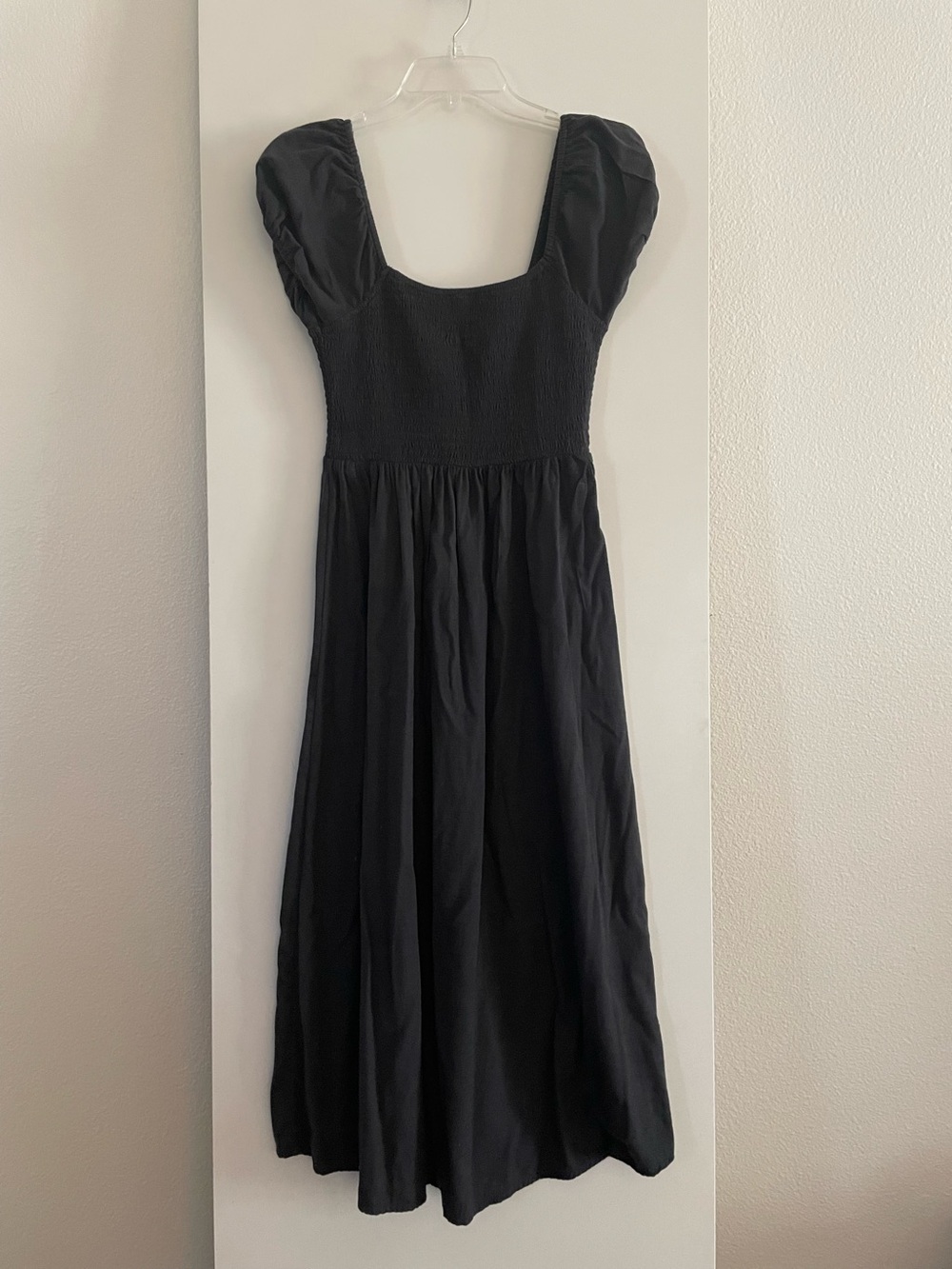 BILLABONG Grey/Black Cotton Blend Fit & Flare MIDI Dress Ruched Fitted Bodice